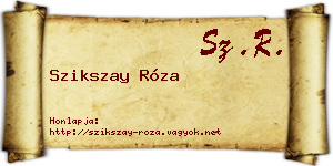 Szikszay Róza névjegykártya